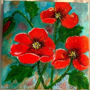 Original mini 4x4” acrylic painting